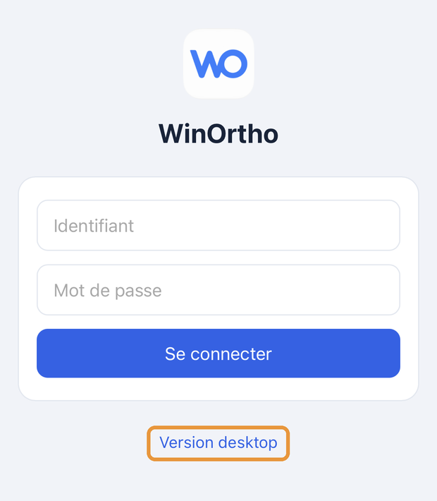 Page de connexion en version mobile